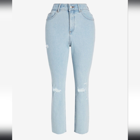 NWT Express Size 6 Curvy Super High Waisted Ripped Mom Jeans - Picture 12 of 12